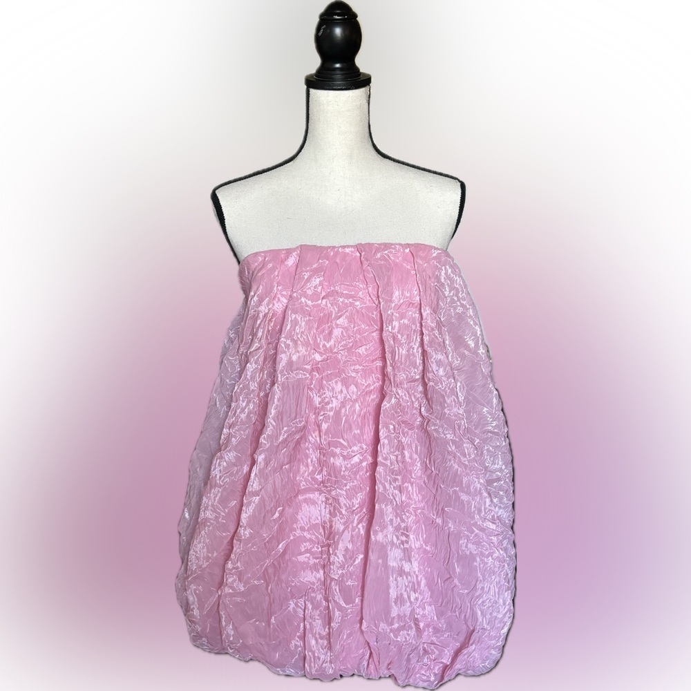 Zara Pink Strapless Bubble Mini Dress